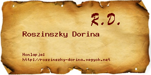 Roszinszky Dorina névjegykártya