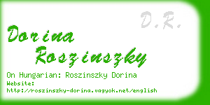 dorina roszinszky business card